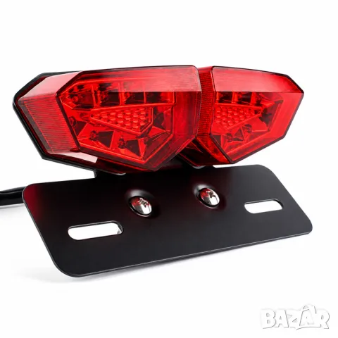 LED стоп за мотоциклет с вградени мигачи и монтажна планка