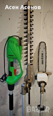 Продавам телескопичен електрически храсторез със чупеща глава и трион (кастрачка) за високи клони, снимка 2 - Градинска техника - 51767487