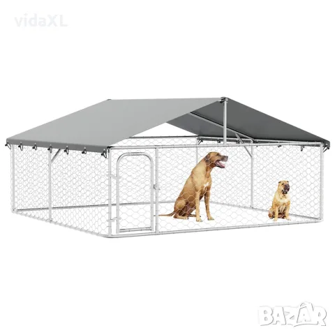 vidaXL Дворна клетка за кучета с покрив, 300x300x150 см, снимка 5 - За кучета - 56146187