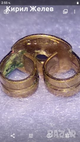 СТАРИ БРОНЗОВИ АРТ НУВО СКЪПОЦЕННИ ОБЕЦИ АНГЛИЯ с РЕАЛНА ДУБЛЕ ПОЗЛАТА с МАРКИРОВКА DOUBLE 38692, снимка 7 - Антикварни и старинни предмети - 41730340