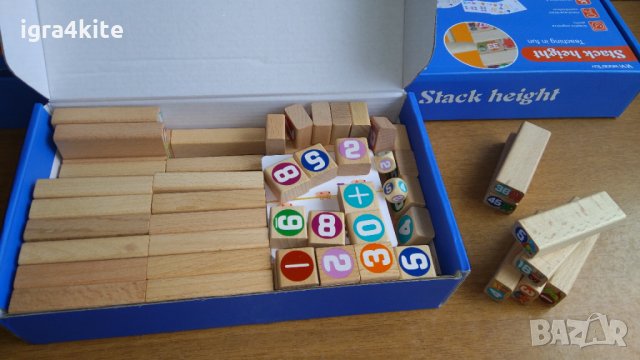 Дървена дженга с числа, животни, чук, зарове и карти, снимка 6 - Образователни игри - 34751721