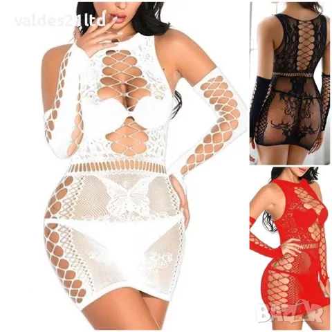 Еротична рокля с ръкавели, снимка 14 - Корсети, бюстиета, топове - 42427963