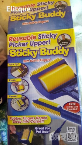 🐶🐱 Уред за събиране и почистване на косми от домашни любимци – STICKY BUDDY 🐾