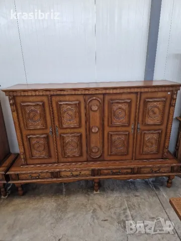 Масивен Шкаф с Дърворезба- внос от Германия! , снимка 2 - Шкафове - 50188257
