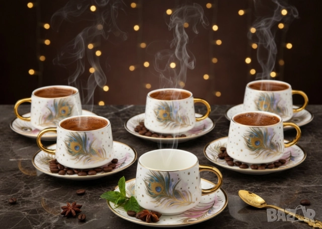 Луксозен сервиз за кафе – елегантност, която превръща всяка глътка в ритуал, снимка 7 - Сервизи - 52014509