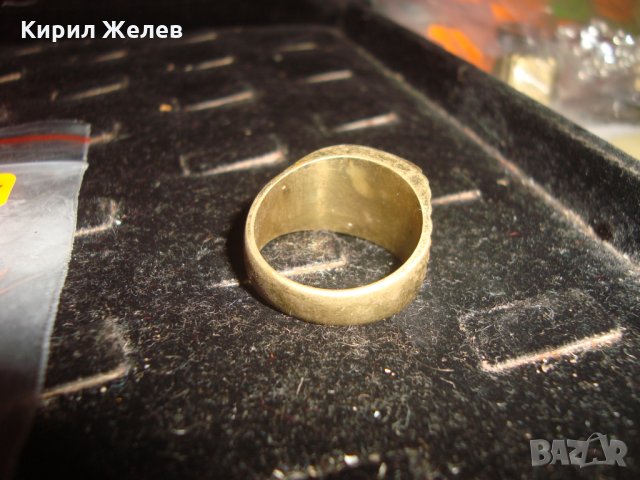 СТАР ПОЗЛАТЕН БРОНЗОВ ПРЪСТЕН ОРНАМЕНТИРАН РЪЧНО МАЙСТОРСКА АРТ ИЗРАБОТКА МАСИВЕН 25226, снимка 3 - Антикварни и старинни предмети - 33846778