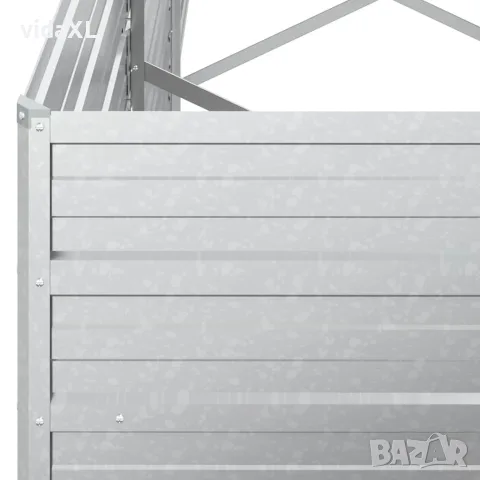 vidaXL Повдигната градинска леха, 400x80x45 см, стомана, сребриста, снимка 6 - Саксии и кашпи - 56146600