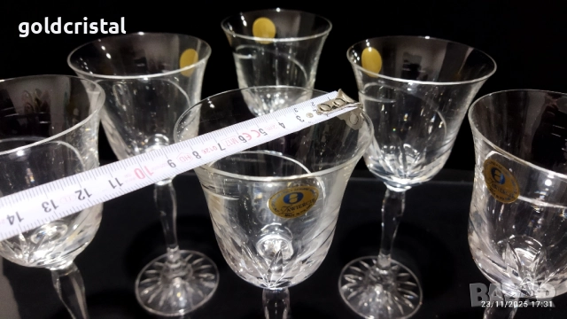 кристални чаши за вино , снимка 4 - Антикварни и старинни предмети - 23518686