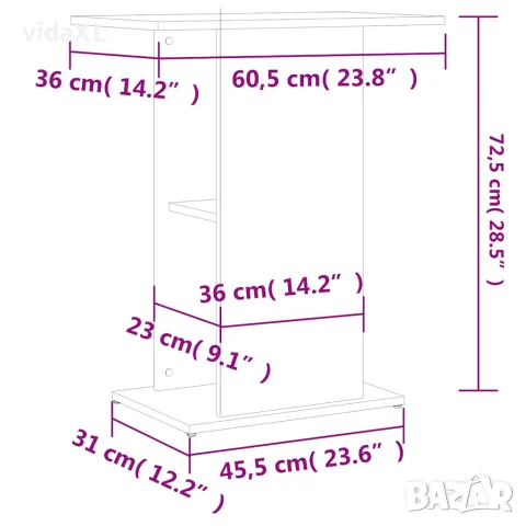 vidaXL Поставка за аквариум, бяла, 60,5x36x72,5 см, инженерно дърво, снимка 9 - Аквариуми - 56148083
