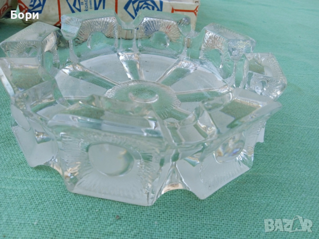 Стар кристален български пепелник, снимка 3 - Други - 36224302