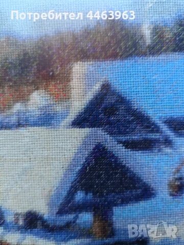 гоблен ,, Зимен ден", 33/20 см, снимка 16 - Гоблени - 51278761