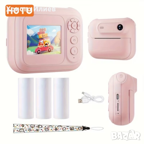 Фотоапарат с принтер за деца Фотоапарат за моментални снимки с принтер