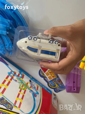 Локомотивче с 3D релсов път с лупинг, влак, релси, снимка 12 - Влакчета, самолети, хеликоптери - 51246813