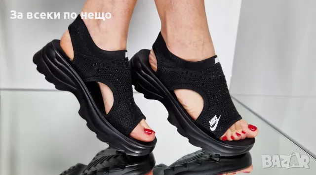 Nike Дамски Черни Блестящи Сандали Найк Код P598, снимка 7 - Сандали - 50427766