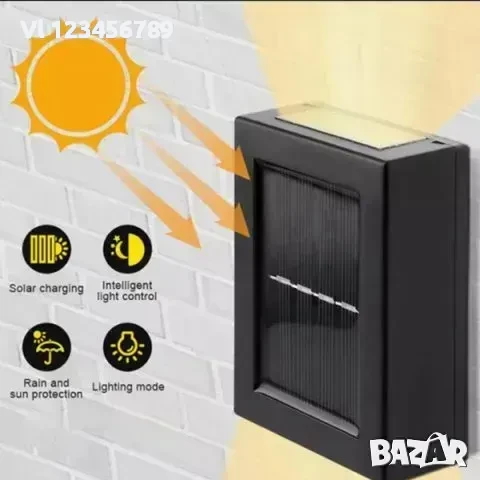 Двойно светеща сензорна соларна стенна лампа yd 36