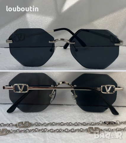 Valentino дамски слънчеви очила Осмоъгълник с верижка синджир, снимка 7 - Слънчеви и диоптрични очила - 44600680