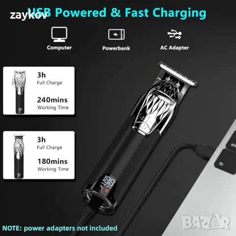 Професионална мъжка машинка за подстригване, комплект за подстригване на брада, снимка 3 - Друга електроника - 50104896