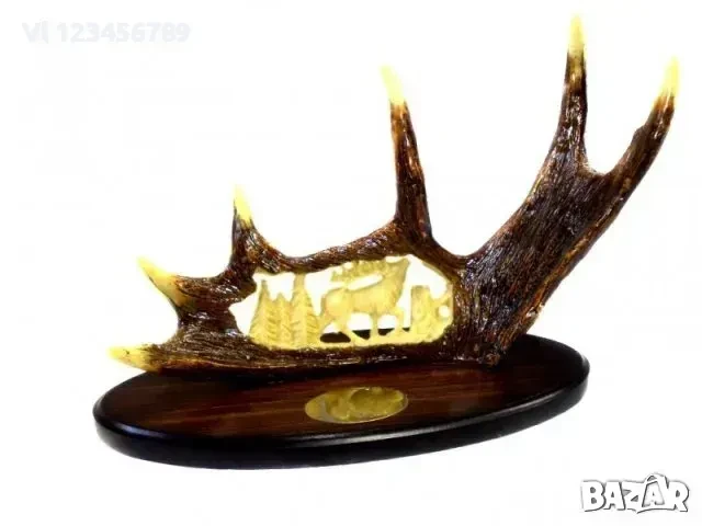 Огромен гравиран ловен нож 23 х 38см (елен), снимка 5 - Ножове - 50760143