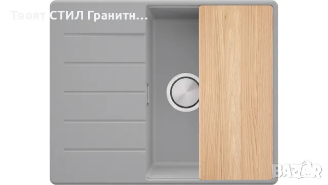 Сив кухненска мивка от гранит Копенхаген 620х500 Top 45, снимка 5 - Мивки - 48984082
