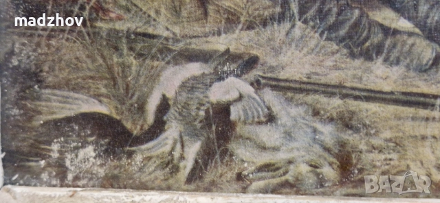 Репродукция „Ловци на почивка рамкирана, 1975 г, снимка 10 - Други - 51506524