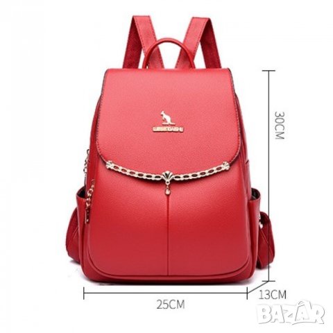 Дамска раница Renata Red, снимка 4 - Раници - 41479247