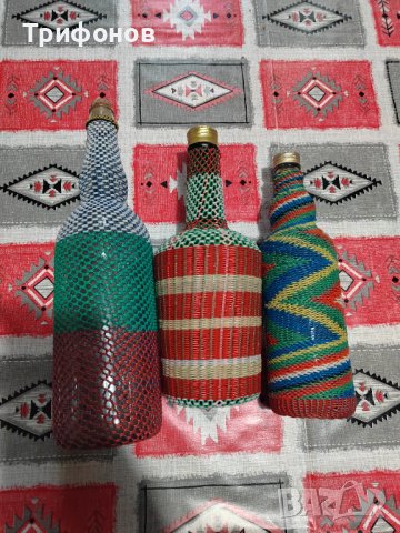 Ръчно плетени бутилки , снимка 5 - Декорация за дома - 44375426