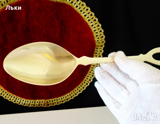 Бронзова лъжица за готвене и сервиране 30 см. , снимка 2 - Антикварни и старинни предмети - 51781471