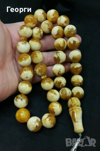 Уникално красива броеница Розарий 415 карата Балтийски кехлибар, снимка 4 - Други - 36232761