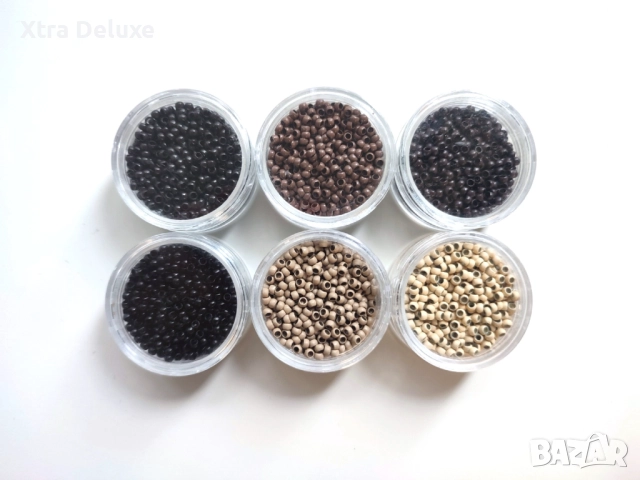 Микро и нано капси за поставяне на коса/екстеншъни + кука и клещи, снимка 4 - Аксесоари за коса - 48405172