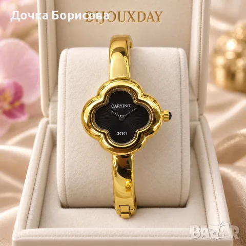 Дамски часовник Flower Gold Black