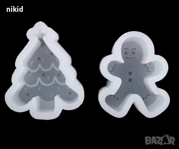 Джинджифилово човече елен елха дълбок силиконов молд форма фондан шоколад гипс смола сапун свещ, снимка 6 - Форми - 48350809