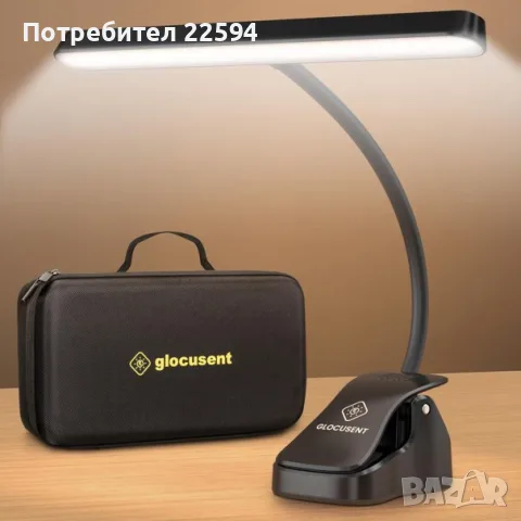 Светлина за музикален стенд 57 LED Презареждаема пиано светлина с чанта – Черен