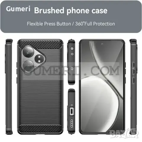 Realme GT 6 Противоударен Силиконов Гръб - Карбон ''Шарк'', снимка 5 - Калъфи, кейсове - 48037181