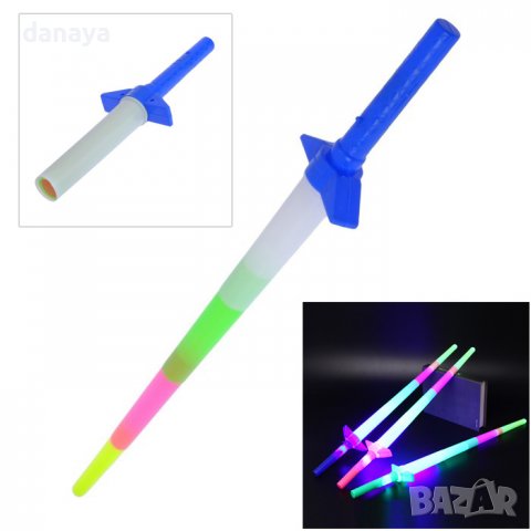 3483 Детска играчка голям светещ меч сгъваем, 67 см