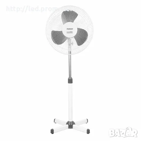 Вентилатор на стойка 16'' Perfect FM-3221, 40W, бяло-сиво, снимка 1