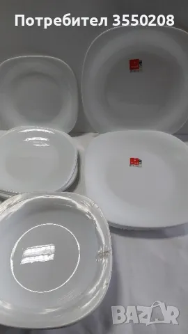 Нови чинии квадратни опал, купа, купички, снимка 2 - Чинии - 48639385