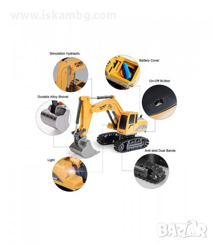 БАГЕР С ДИСТАНЦИОННО УПРАВЛЕНИЕ И АКУМУЛАТОРНА БАТЕРИЯ - код 2864, снимка 8 - Електрически играчки - 33913111