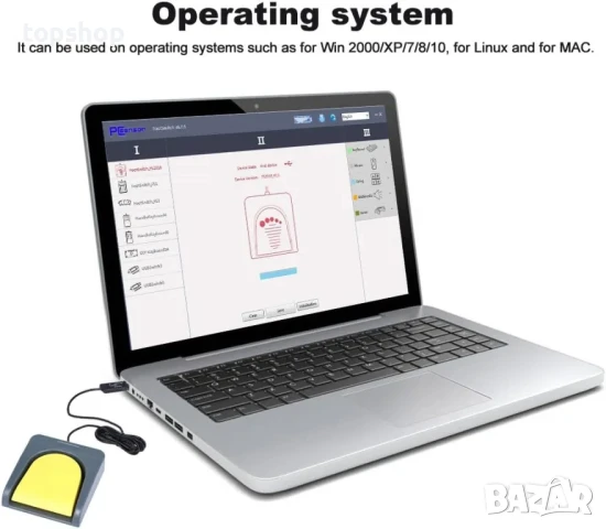 НОВ ТЕСТВАН крачен превключвател с USB Docooler Foot Switch за един клавиш, снимка 3 - Клавиатури и мишки - 50559934