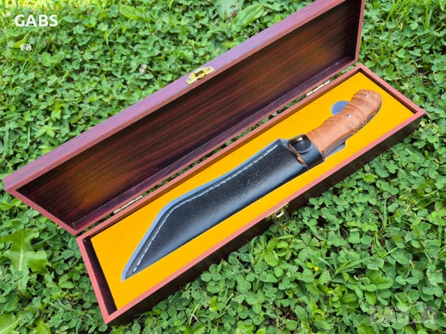 Голям ловен нож FOX в дървена подаръчна кутия, снимка 9 - Ножове - 50466119