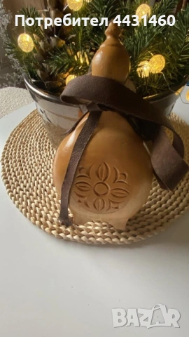 Дървена бъклица с красива дърворезба, снимка 2 - Други - 53485423