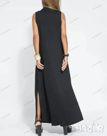 Дамска дълга лятна рокля с V-образно деколте, 4цвята , снимка 7 - Рокли - 41553600