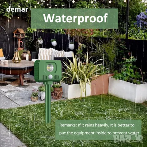 AILEDA Соларен ултразвуков репелент за животни, снимка 2 - Други стоки за дома - 49790737