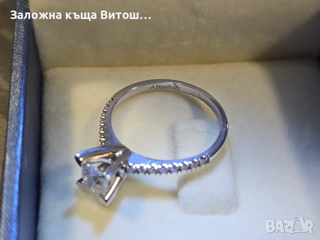 Златен пръстен с димант Altunbas 2.8гр. 14к бяло злато, снимка 8 - Пръстени - 53454823