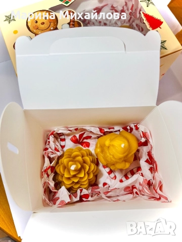 Коледни свещи от 100% чист пчелен восък, снимка 9 - Други - 52662796