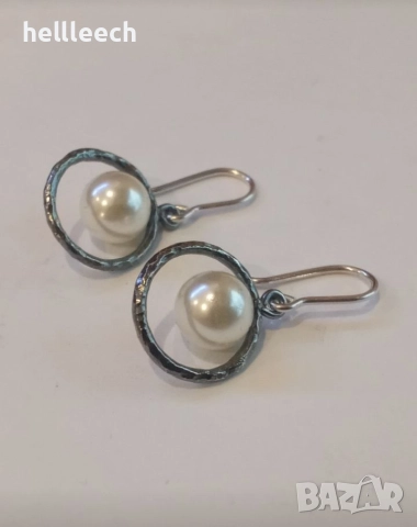 Сребърни обеци с перли