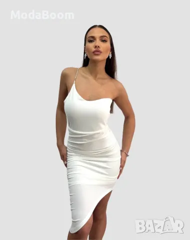 Бяла дамска рокля , снимка 2 - Рокли - 48590610