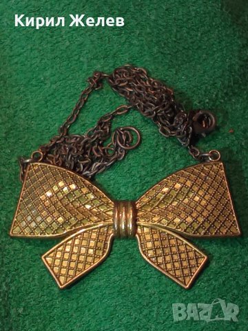 ВИНТИДЖ ПОЗЛАТЕНА БРОНЗОВА ВИСУЛКА ПАПИЬОНКА 46381, снимка 9 - Колиета, медальони, синджири - 29835987