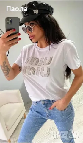Дамска тениска Miu Miu , снимка 2 - Тениски - 47800811