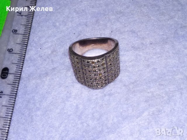 СКЪПОЦЕНЕН СРЕБЪРЕН АЖУРЕН ФЕШЪН АРТ ПРЪСТЕН СРЕБРО 925 с ФАСЕТИРАНИ МАРКАЗИТИ 21381, снимка 13 - Пръстени - 41388924