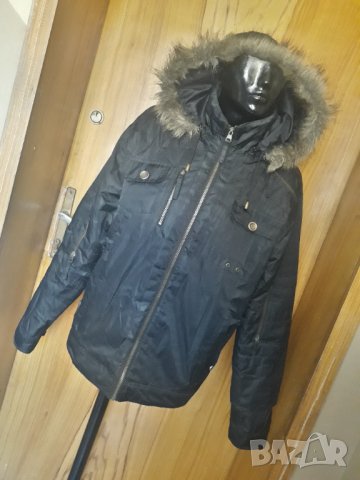 Унисекс черно късо непромокаемо яке с много джобове Л, снимка 1